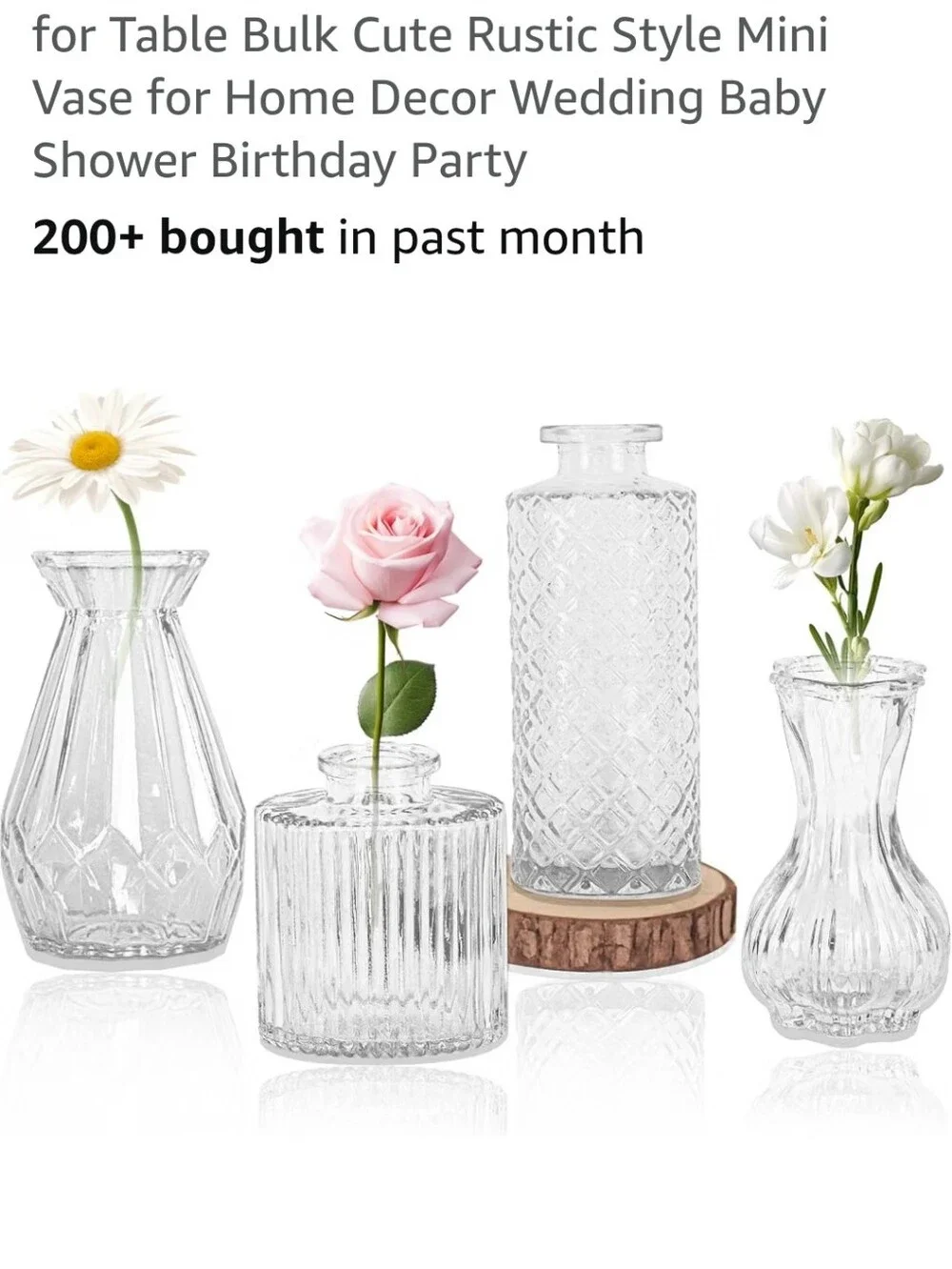 Clear Glass Bud Vase Set -12 Pieses Elegant Mini Decorative Vases